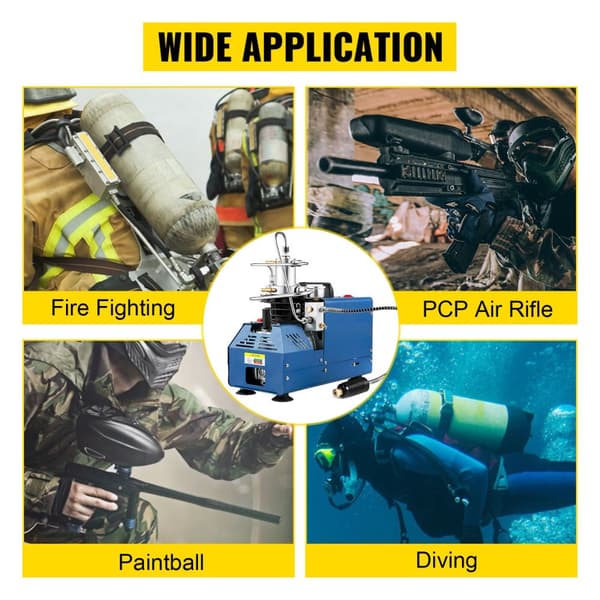 1800W 4500PSI 2800R/min högtrycks PCP luftkompressor, PCP luftpump, manuellt stopp, vattenkylning, lätt att bära
