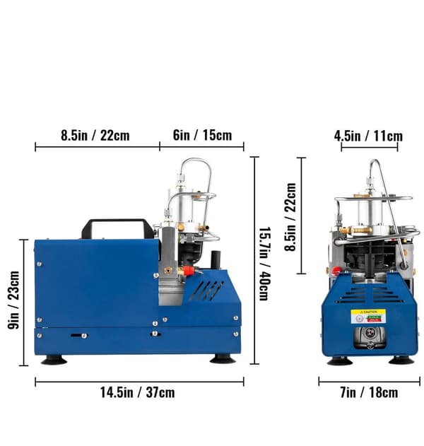 1800W 4500PSI 2800R/min högtrycks PCP luftkompressor, PCP luftpump, manuellt stopp, vattenkylning, lätt att bära