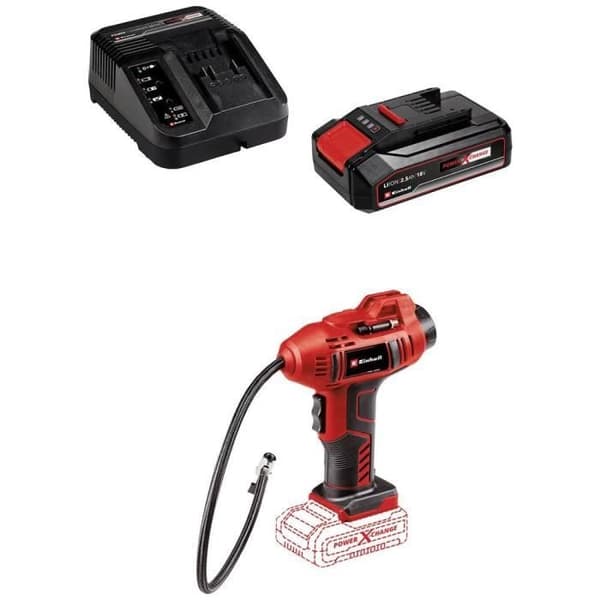 Einhell 4326556 Sladdlös kompressor CE-CC 18 Li (2,5 Ah) Power X-Change 11 bar med 1 batteri, digital display, avstängning