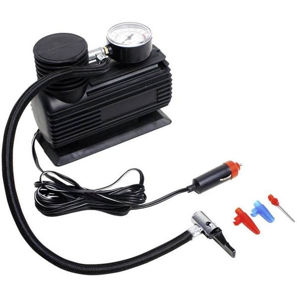 Kompressor - Universal - 12V - 17Bar - 3 adaptrar - 15x6,5x13 cm
