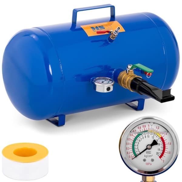 Pumpa, trycktank för pumpning av däckhjul med 6-8 bar tryckmätare, 38,5 l