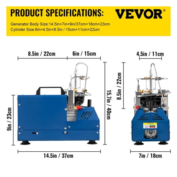 Korkeapainepumppu PCP-ilmaa varten, 4500PSI, öljy/vesierotin, vesijäähdytysjärjestelmä,220V Käsikäyttöinen Pysäytys