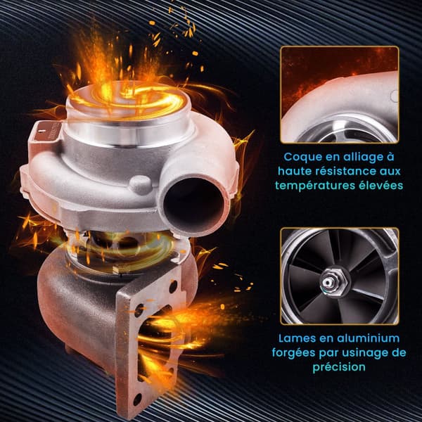 Turboaggregat GT3037 GT3076, 500 hästkrafters kraftökning, universell passform med T3-fläns.