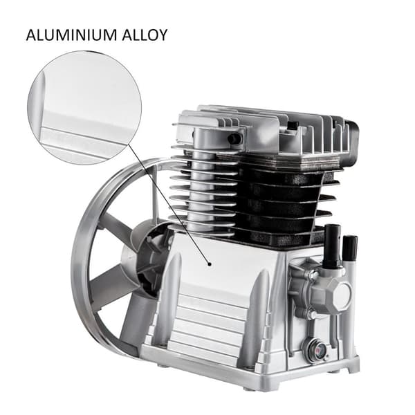 2,2kW 12CFM 375 L/min enstegs luftkompressorhuvud med 2 cylindrar, oljesiktfönsterdesign, smidig drift och enkelt underhåll