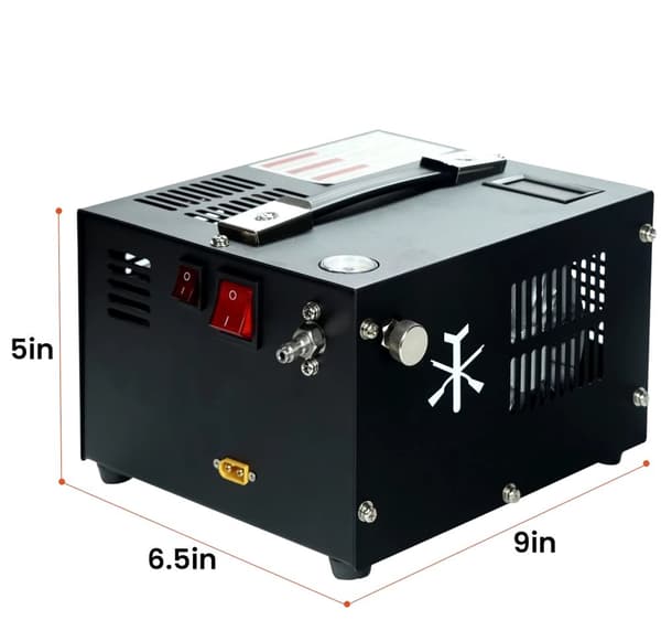 300W 220V/12V 300Bar bärbar PCP högtryckspump med överhettningsskydd, PCP luftkompressor, snabb uppblåsning