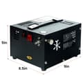Miniatyrbild 6 av 6: 4500psi/300bar/30Mpa PCP luftkompressionspump med överhettningsskydd, 220V/12V bärbar luftkompressor, snabb uppblåsning