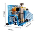 Miniatyrbild 8 av 8: 2,2kw 300Bar 100L/min dykning PCP luftkompressor med 4 högtryckscylindrar för 0-12L tank, autostopp, andningsluft standard