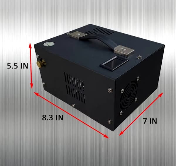 300W 12V bärbar PCP luftkompressor för dykartank, 220V PCP kompressorpump med inbyggt kylsystem, synligt instrument
