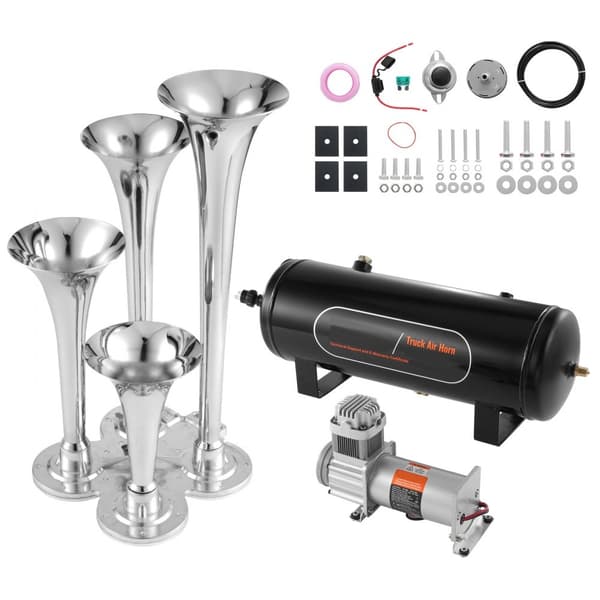 150dB 12V universell 4-trumpet tåghorn kit med 10L kompressor, stark lufttäthet, stötdämpande och hög temperaturbeständig