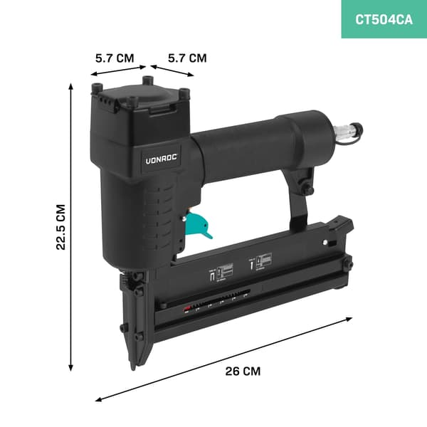 VONROC PRO Kombi Hæftepistol | Inkl. 750 søm og 500 klammer