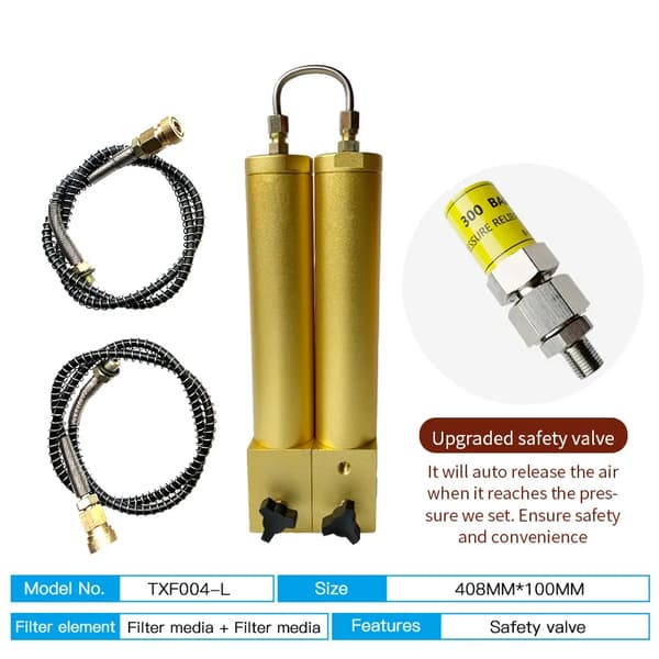 TUXING Luftkompressor Filter, 408MM Størrelse, Sikkerhedsventil,L408mm sikkerhedsventil