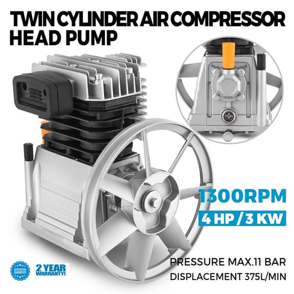 Luftkompressor, 2,2 kW effekt, 375 L/MIN kapacitet, 11 bar maksimalt tryk