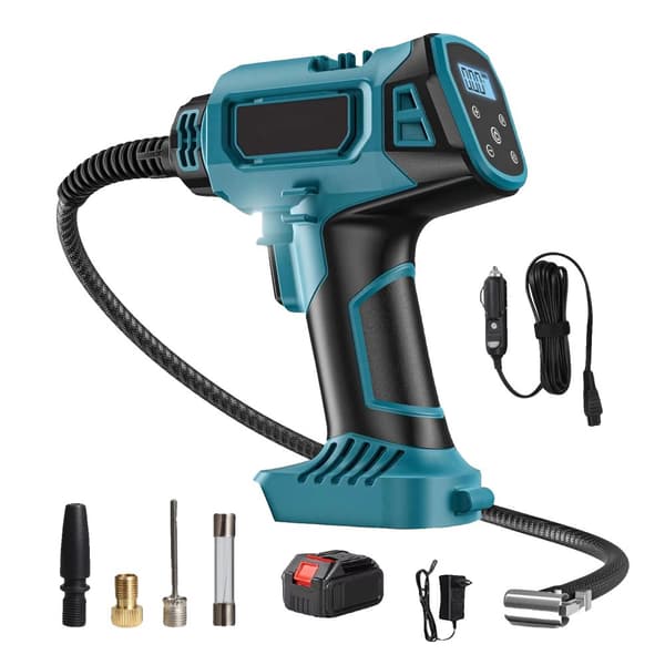 Batteridriven uppblåsbar pump, snabb uppblåsning på 4 minuter, kompatibel med 18V-batterier,1 * Batteri 1 * Laddare