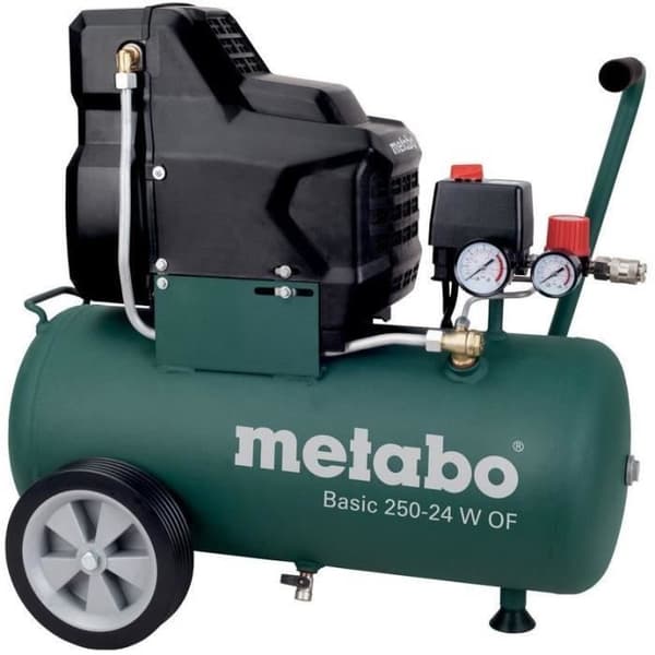 Kompressor - METABO - Basic 250-24 W OF - Universal snabbkoppling - Gummerat handtag