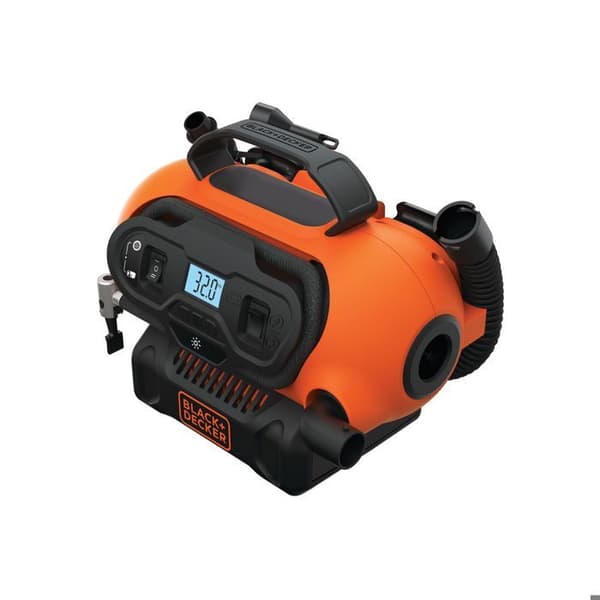 BLACK+DECKER Trådbunden eller trådlös inflator-kompressor 18V / 220V - 11 bar/160 PSI (levereras med 3 nålar) - BDCINF18N-QS