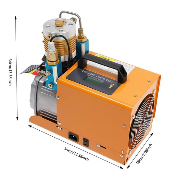 Højtryksluftpumpe, 1,8KW effekt, justerbart 0-30MPA tryk,220V, EU