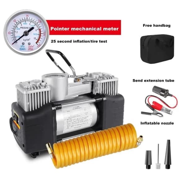 12V Elektrisk Luftpumpe, 150PSI Maksimalt Tryk, Teleskopisk Luftslange,150PSI