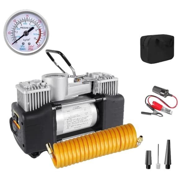 12V Elektrisk Luftpumpe, 150PSI Maksimalt Tryk, Teleskopisk Luftslange,150PSI