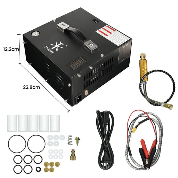 TUXING PCP Luftkompressor, Högtryck 300Bar, Snabb uppblåsning 12L/min,ny, 220V