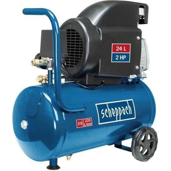 Horisontell luftkompressor Scheppach HC26 - 24L - 1500 W - 8 bar (Levereras med 280 ml olja)