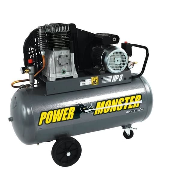 MECAFER Kompressor 100 L 3HP Twin cylinder rem 10 bar Semi Pro PowerMonster