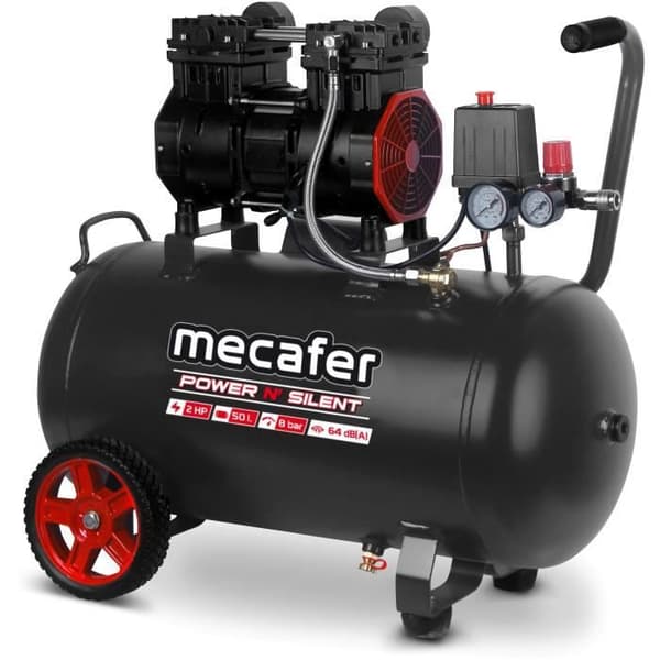 Power'n tyst kompressor 8bar - 50L - 2HP MECAFER