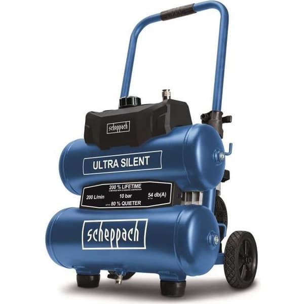 Scheppach HC20SI horisontell ultratyst luftkompressor - 20L - 750 W - 10 bar