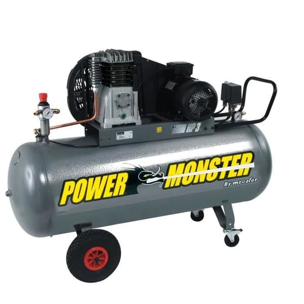MECAFER Kompressor 150 L 3HK Bicylinder remskiva 10 bar Semi Pro PowerMonster - 425200