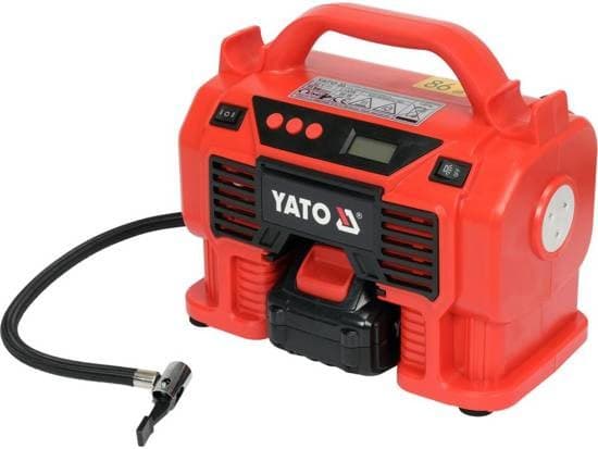 Kompressor YT 18V med 11 BAR tryk og 21 l/min flow, inklusive 1 batteri 3,0 Ah