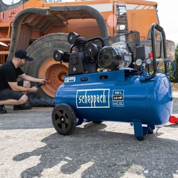 100 liters remkompressor med remdrift - SCHEPPACH - HC550TC - 10 bar - 3 HK