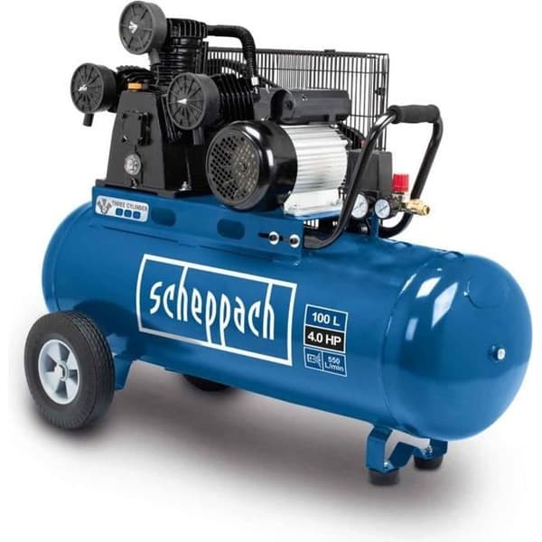100 liters remkompressor med remdrift - SCHEPPACH - HC550TC - 10 bar - 3 HK