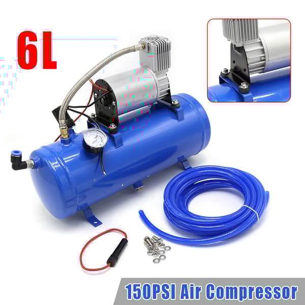12V Bärbar Luftkompressor, 150 PSI Maxtryck, 6 Liters Tankkapacitet