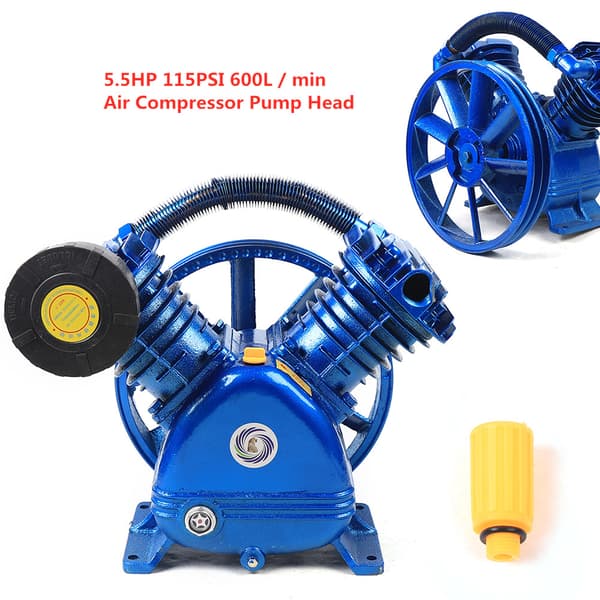 4 kW Ilmakompressorin Pumpun Pää, 5,5 HP Kaksoissylinteri, 8 Bar Paine, Korkea Tehokkuus