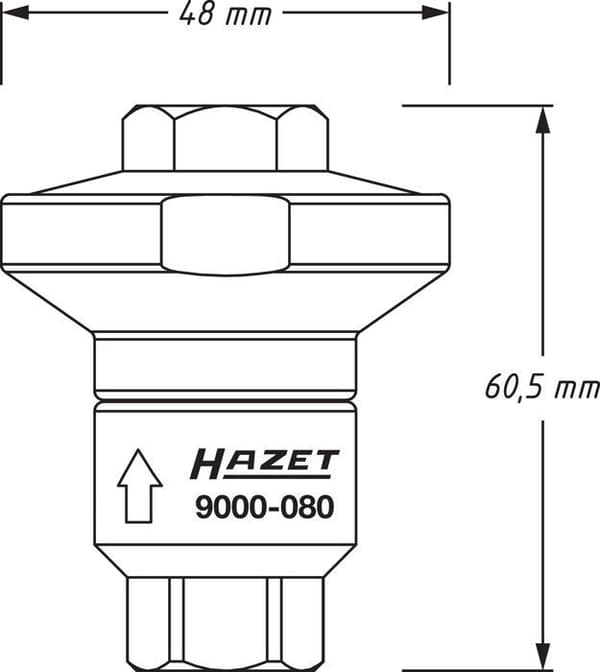 Hazet Kompressor - 9000-080 - Tryckreducerande gänga mm 12,91 1/4 tum. 6,3 bar