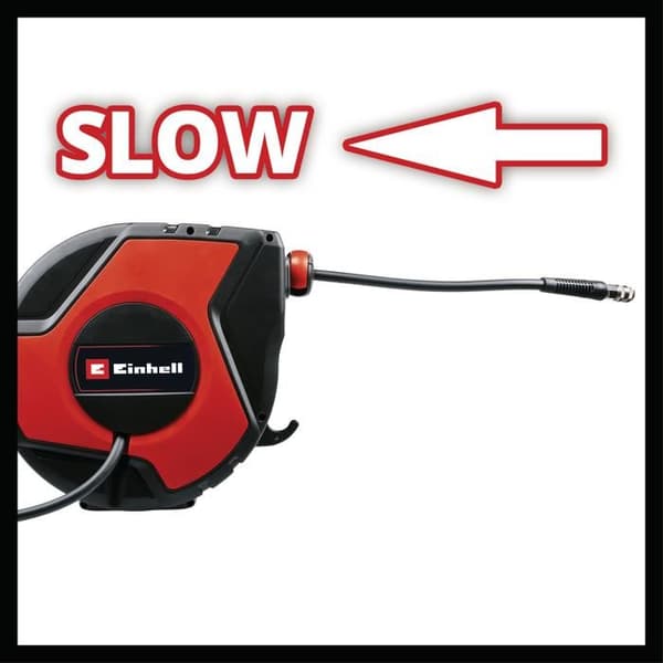 Einhell Tryckluftsslangtrumma TC-PH 150 (slangens längd 15 m + anslutningsslang 1,5 m, väggmonterad hållare)