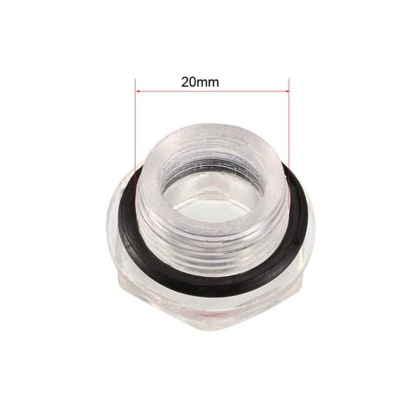 Synsvit av oljenivå - SOURCING MAP - 20mm - Plast - Svart - Luftkompressor