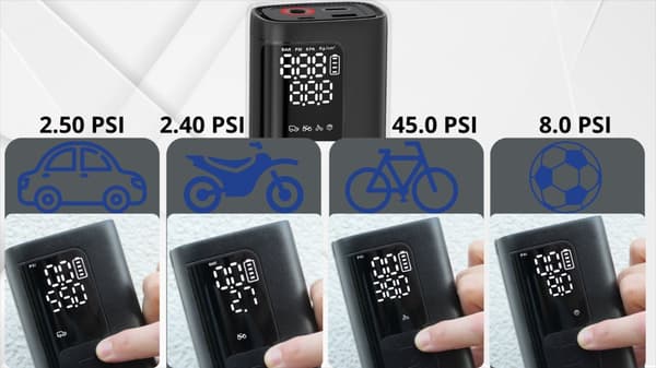 Elektrisk pumpekompressor trådløs bilcykel 5200mAh 150psi