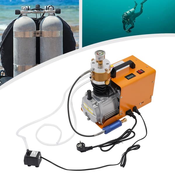 Bærbar PCP Luftkompressor, 30MPA Tryk, 26,4 gal/min Inflationsvolumen,EU, Gul, 220V