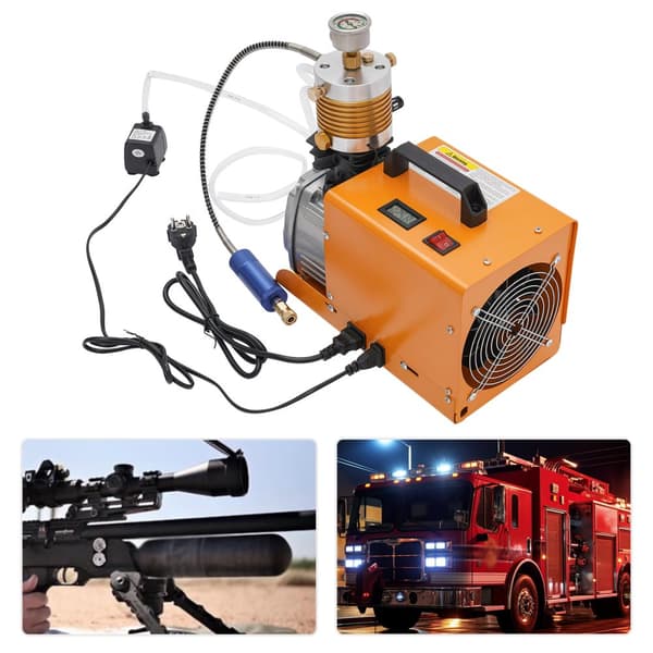 Bærbar PCP Luftkompressor, 30MPA Tryk, 26,4 gal/min Inflationsvolumen,EU, Gul, 220V