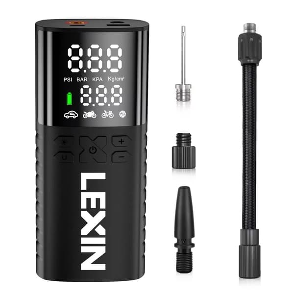 Langaton auton renkaan täyttölaite, 150 PSI nopea täyttö, 4000 mAh akku,LEXIN P4