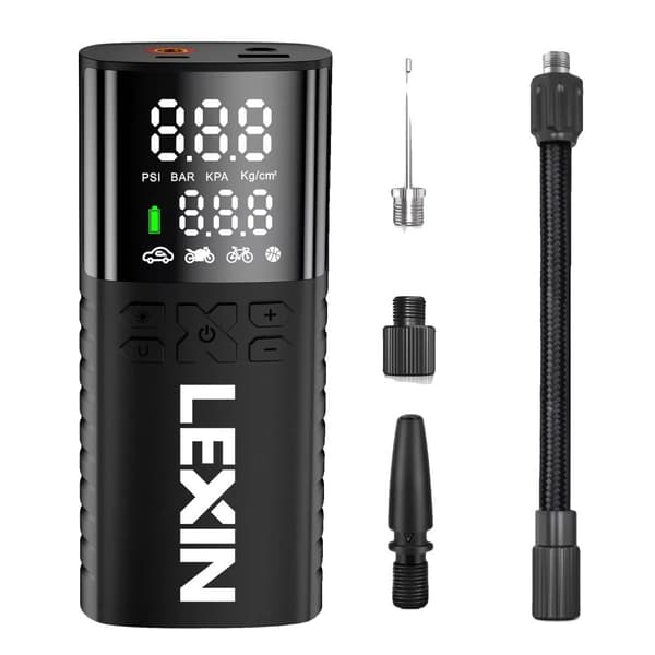 Langaton auton renkaan täyttölaite, 150 PSI nopea täyttö, 4000 mAh akku,LEXIN P4