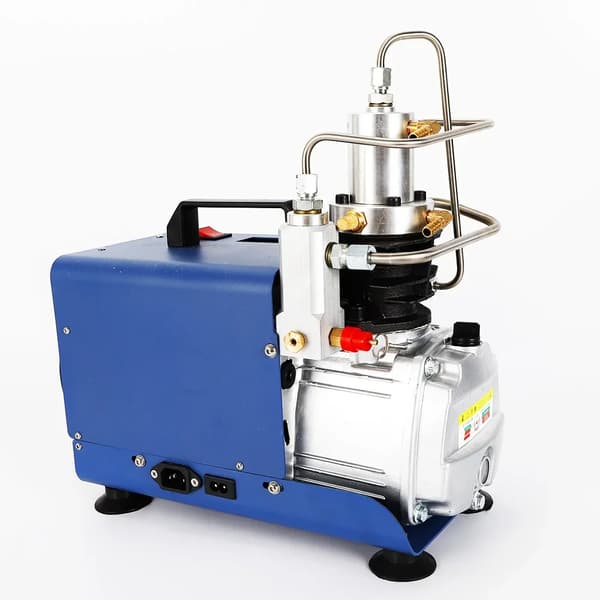 30MPa Elektrisk Luftkompressor, Automatisk Tryckinställning, Tvåstegs Kompression,EU, Silver, 110V