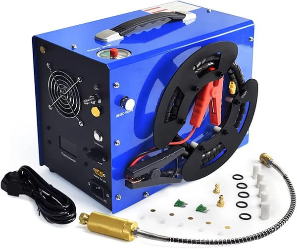 Bærbar 12V PCP Luftkompressor, 4500 PSI Maksimalt Tryk, Indbygget Køleventilator,EU, 12V
