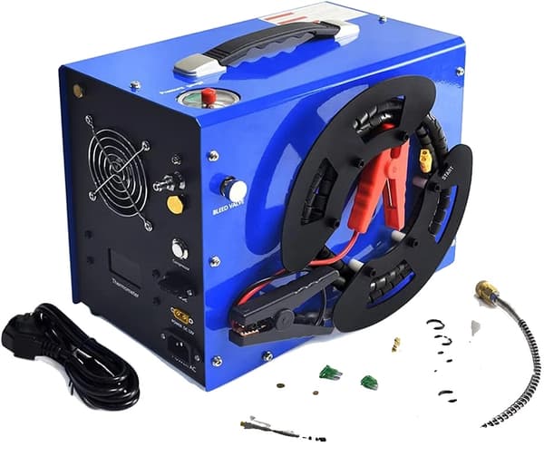 Bærbar 12V PCP Luftkompressor, 4500 PSI Maksimalt Tryk, Indbygget Køleventilator,EU, 12V
