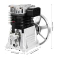 Pikkukuva 2 / 2: 3HP Ilmakompressorin Pumppu, Tehokas 66 Gallon/min Purku, Kestävä Alumiini- ja Rautarakennus,hopea