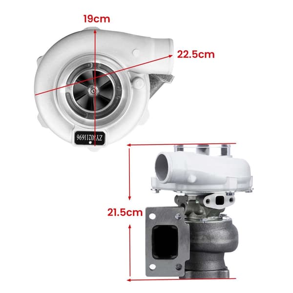GT3037 Turbocharger, 500 HK kapacitet, vand- og olieafkølet, T3 flange