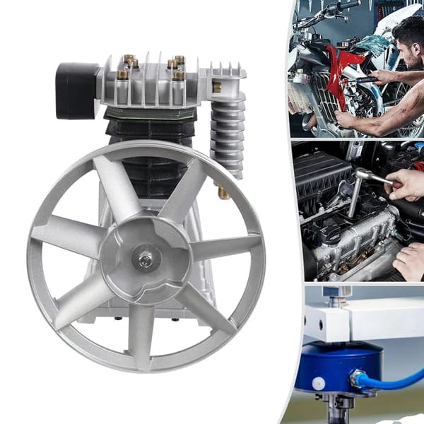 Pistonluftkompressor Pumpe, 3HK Hestekræft, 250L/66Gal/min Udgivelsesvolumen,Sølv