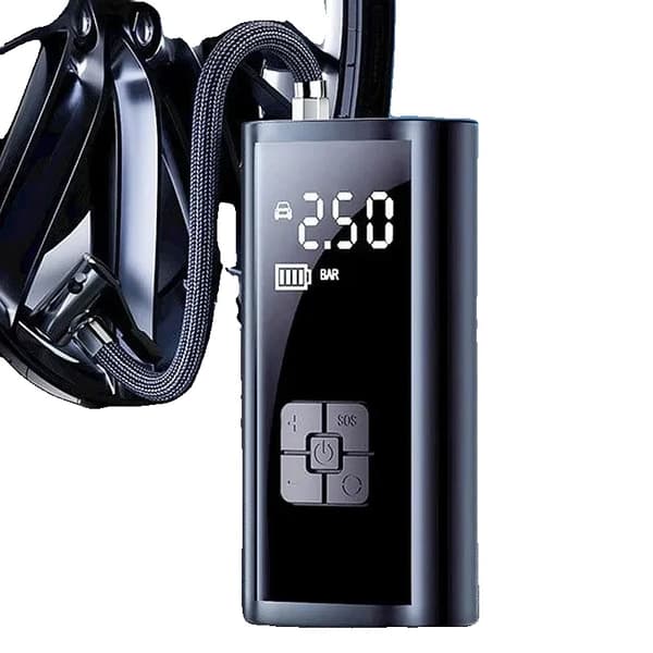 Bærbar Dækpumpe, 6000mAh Batteri, 12V Strøm, 150 PSI Maksimalt Tryk,Batteridrevet, Trådløs