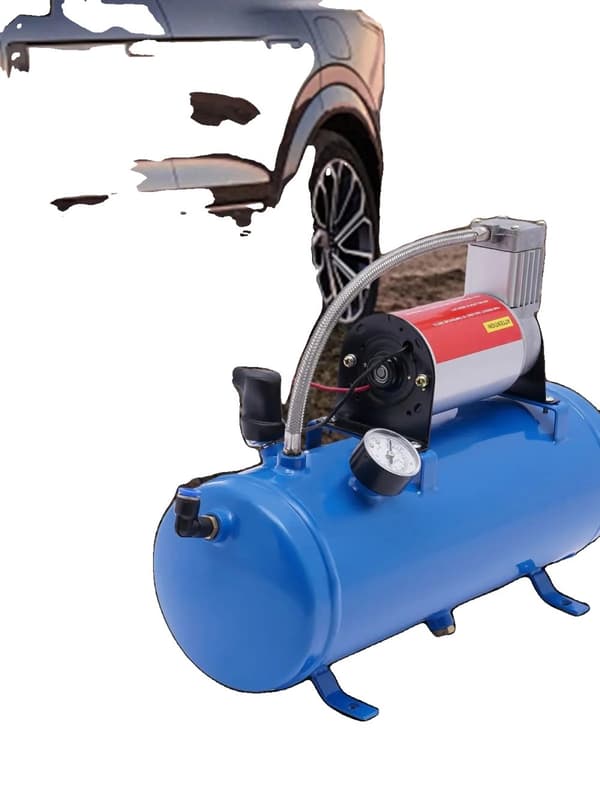 Lufthorn Kompressor, 100PSI Maks Tryk, 6L Tankkapacitet,L, Blå, 2 stk.