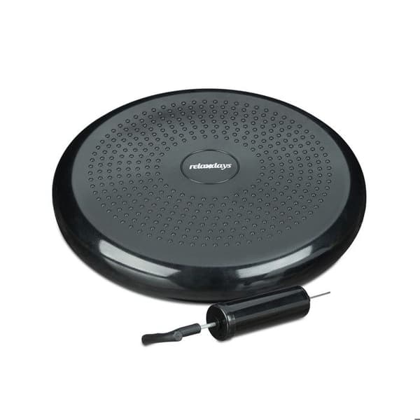 Relaxdays Luftkudde med piggar 33 cm luftpump balans fitness balansdisk, svart